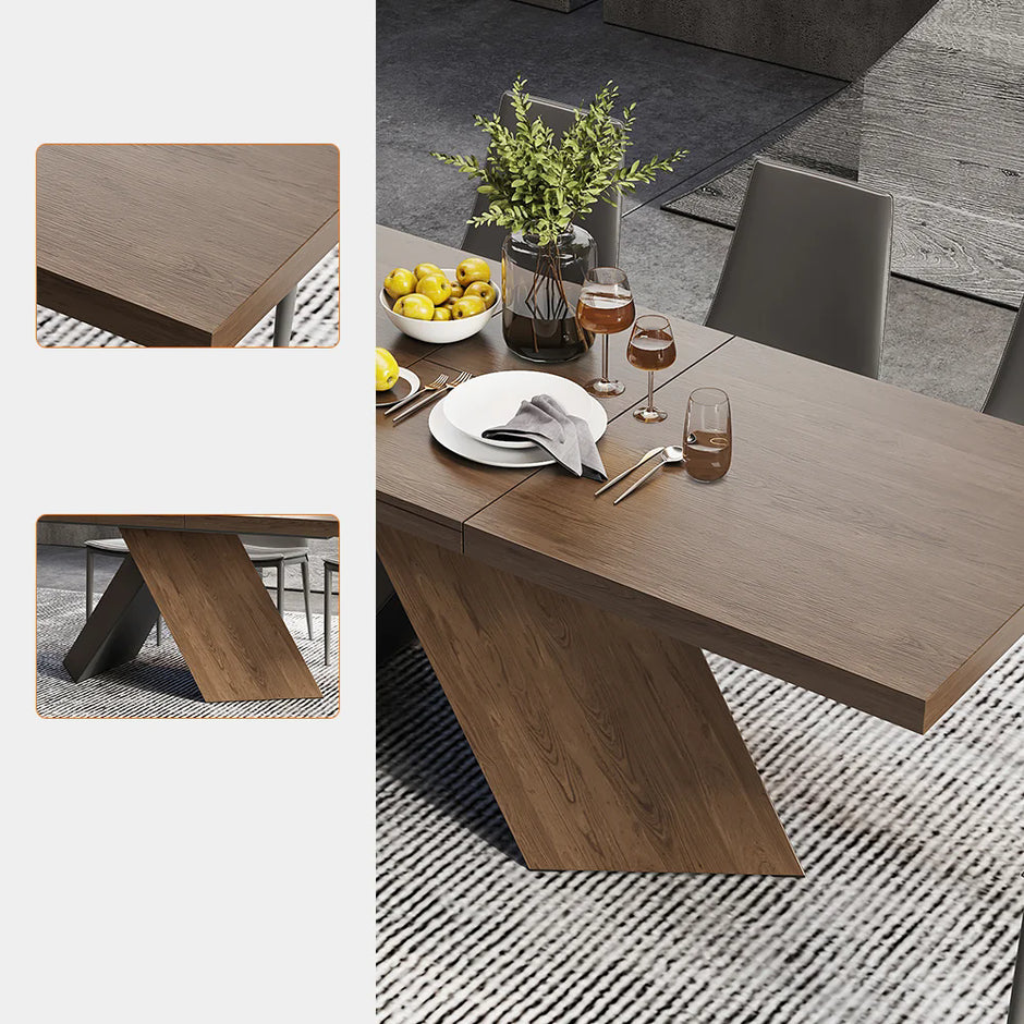 Rectangular Extendable Wooden Dining Table Set For 6