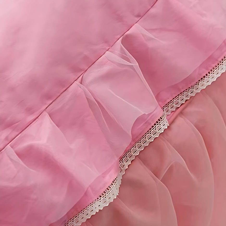 Cotton Round Bedsheet Skirt And Pillowcases / Ruchi