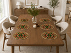 Handcrafted Multicolor Floral Beaded Round Placemat / Ruchi