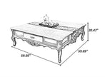 European Marble Top Coffee Table With Storage / Ruchi