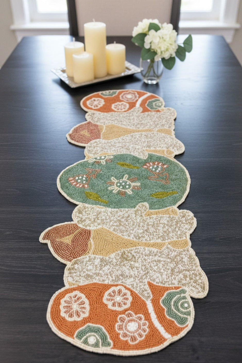 Handwoven Meticulously Crafted Beaded Runner / Ruchi