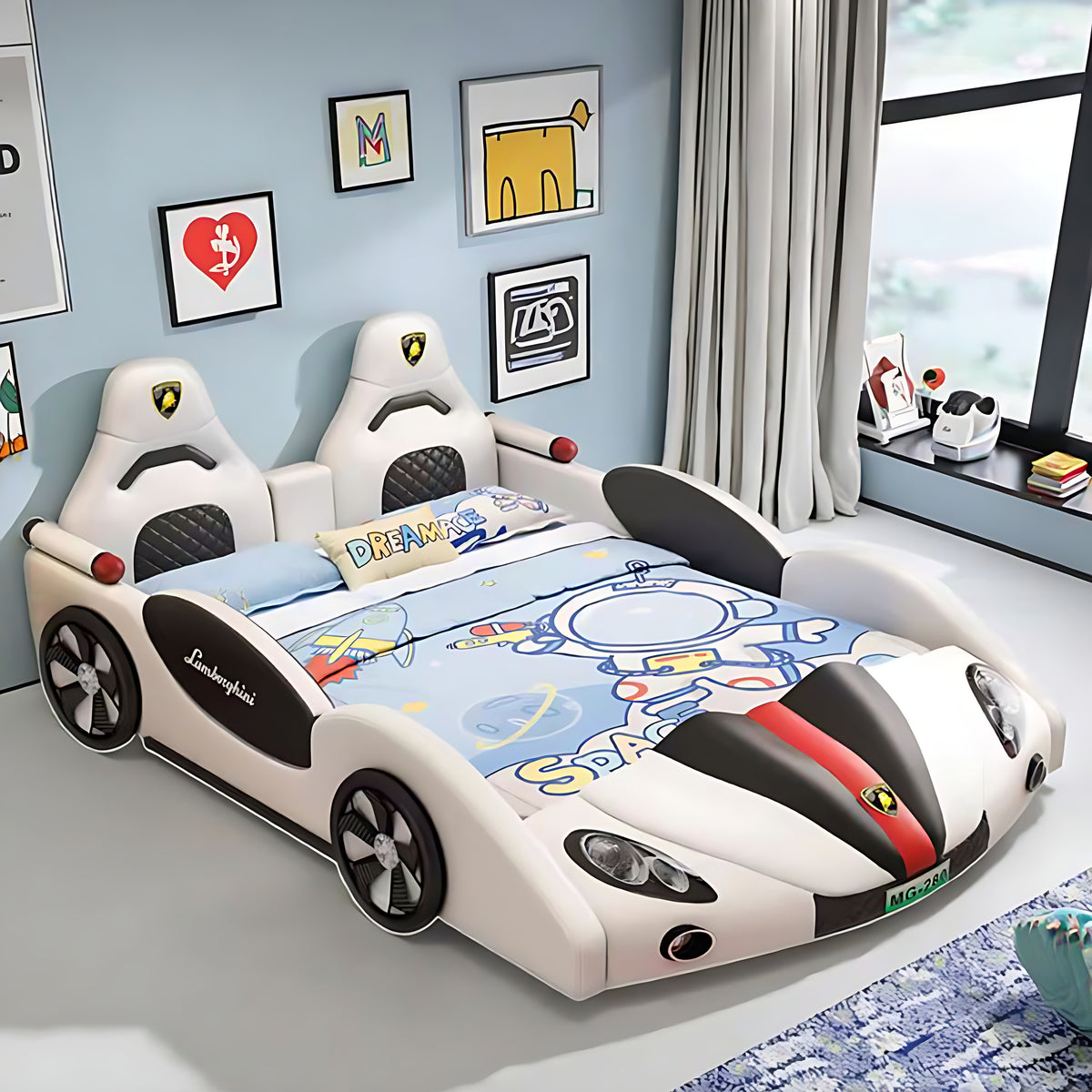 Car Theme Childrens LED Leather Bed / Ruchi