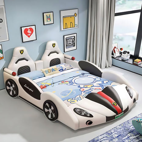 Car Theme Childrens LED Leather Bed / Ruchi
