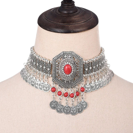Octagonal Crystal Beaded Choker Necklace / Ruchi