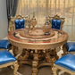 European Round Wooden Dining Table Set For 6 / Ruchi