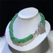 Tassel Design Green Agate Necklace Set