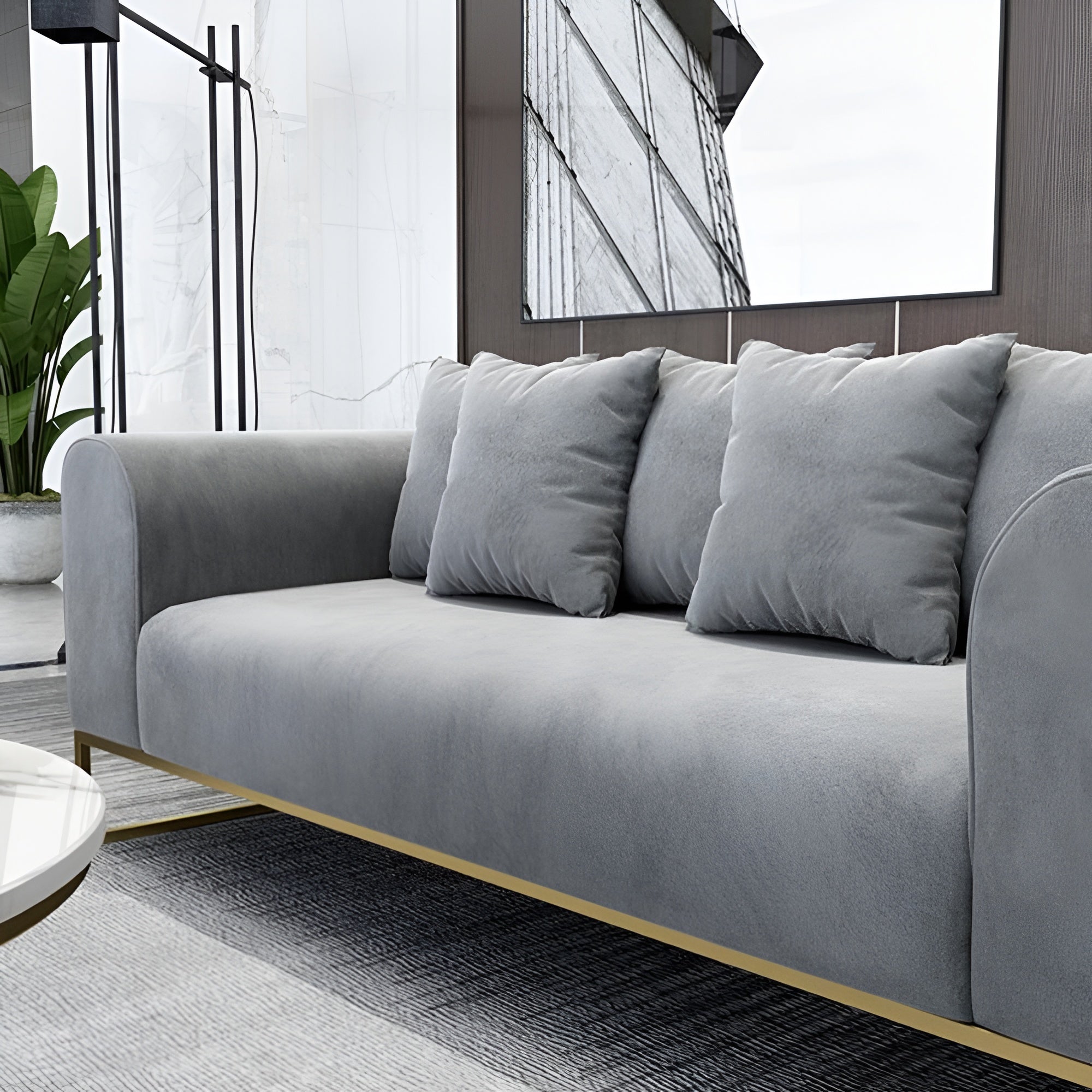 Modern Velvet Wooden Sofa Set / Ruchi