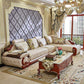 European L-Shape Fabric and Leather Sectional Sofa / Ruchi
