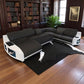 Contemporary Diamond Design Backrest LED Ensemble Leather Sectional Sofa / Ruchi