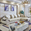 European L-Shape Fabric and Leather Sectional Sofa
