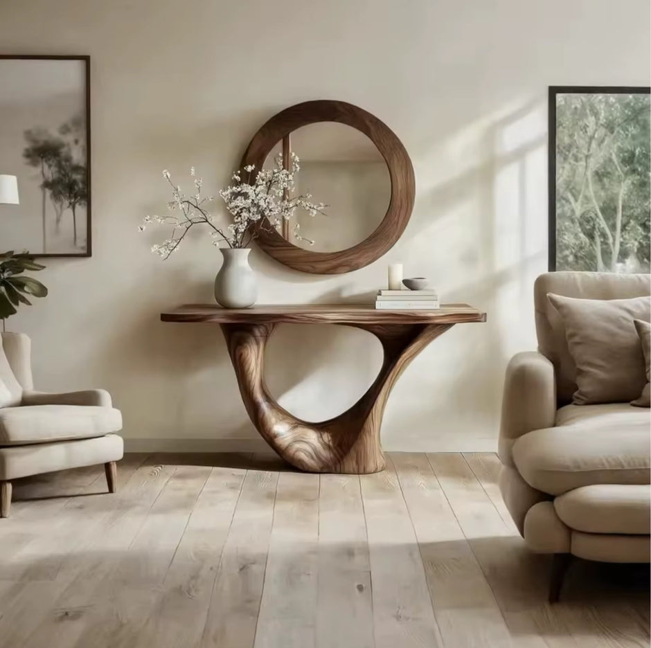 Vintage Handcrafted Wooden Accent Table / Ruchi