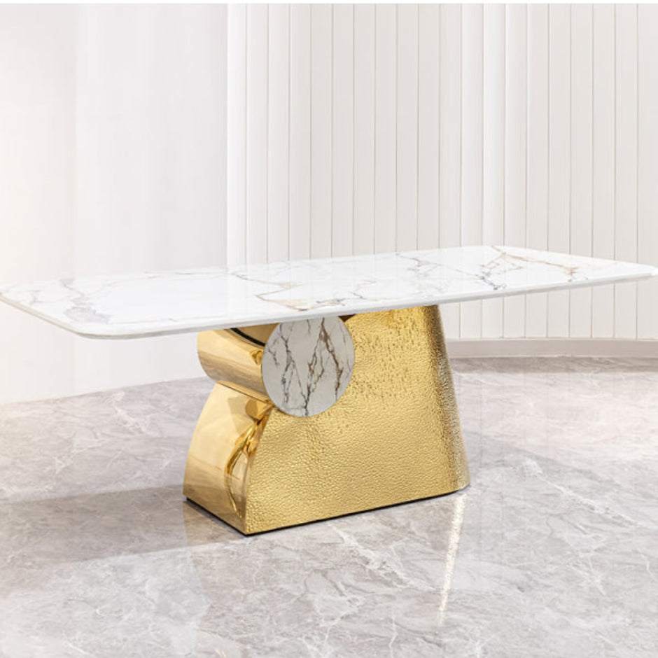 Contemprorary Marble Dining Table Set For 6 / Ruchi