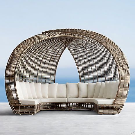 Modern Rattan Patio Outdoor Sofa Bed / Ruchi