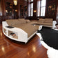 Contemporary Diamond Design Backrest LED Ensemble Leather Sectional Sofa / Ruchi