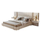 Modern Leather Platform Bed With Headboard / Ruchi