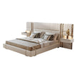 Modern Leather Platform Bed With Headboard / Ruchi