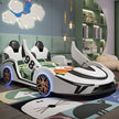 LED Car Leather Kids Bed With Storage