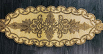 Gold Beige Beaded Oval Runner / Ruchi