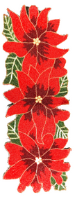 Red Green Beaded Floral Runner / Ruchi