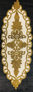 Gold White Scalloped Beaded Runner / Ruchi