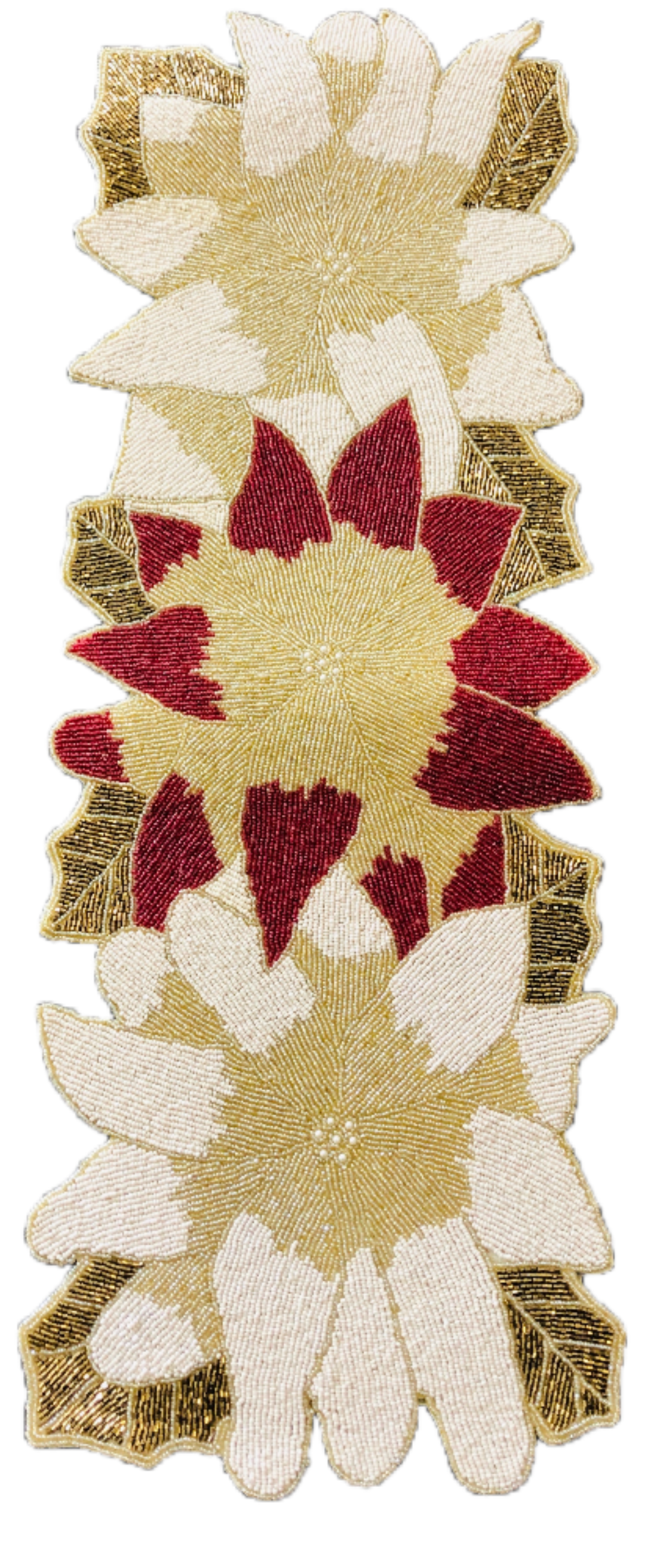 Multicolor Leaf Pattern Beaded Runner / Ruchi