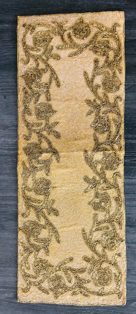 Glitzy Gold Beaded Table Runner / Ruchi