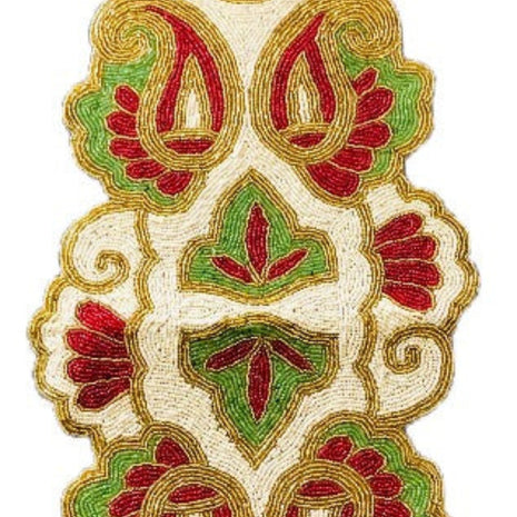 Floral Patch Cutwork Beaded Runner / Ruchi