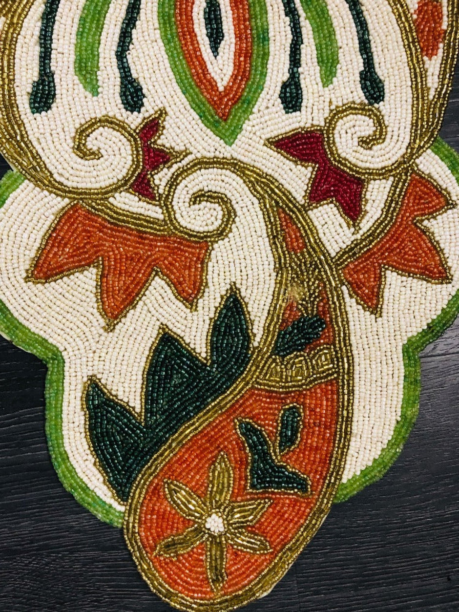 Handmade Paisley Beaded Table Runner/ Ruchi