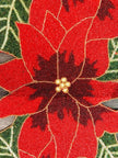 Red Green Beaded Floral Runner / Ruchi