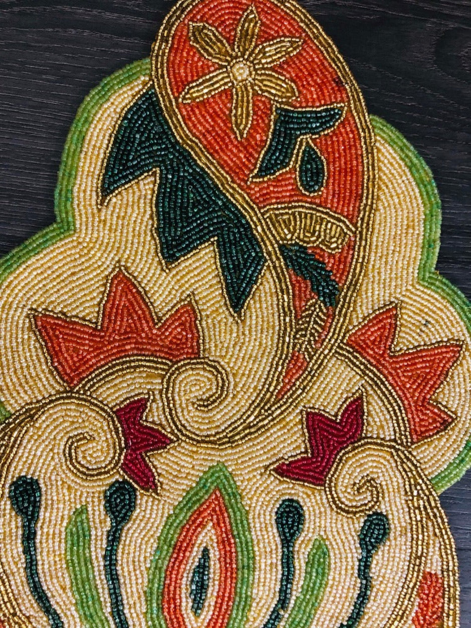 Colorful Paisley Beaded Table Runner / Ruchi