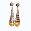 Spiral Design Cubic Zirconia Metal Pearl Earrings / Ruchi