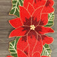 Exquisite Red And Green Beaded Floral Pattern Table Runner / Ruchi