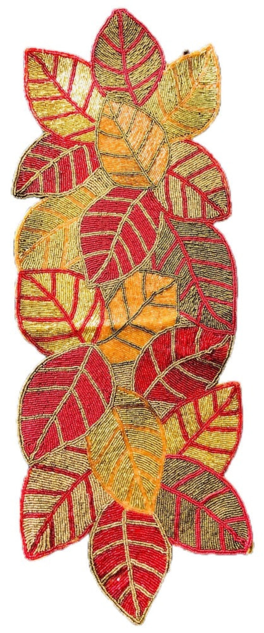 Floral Patch Cutwork Beaded Runner / Ruchi