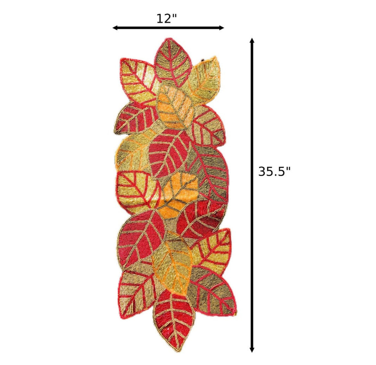 Handcrafted Leaf-Shaped Beaded Runner / Ruchi