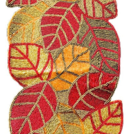 Floral Patch Cutwork Beaded Runner / Ruchi