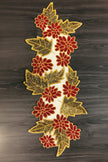 Leaf Floral Embroidered Beaded Runner / Ruchi