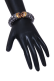 Women Metal Cuff Bangle With Stones / Ruchi
