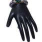 Women Metal Cuff Bangle With Stones