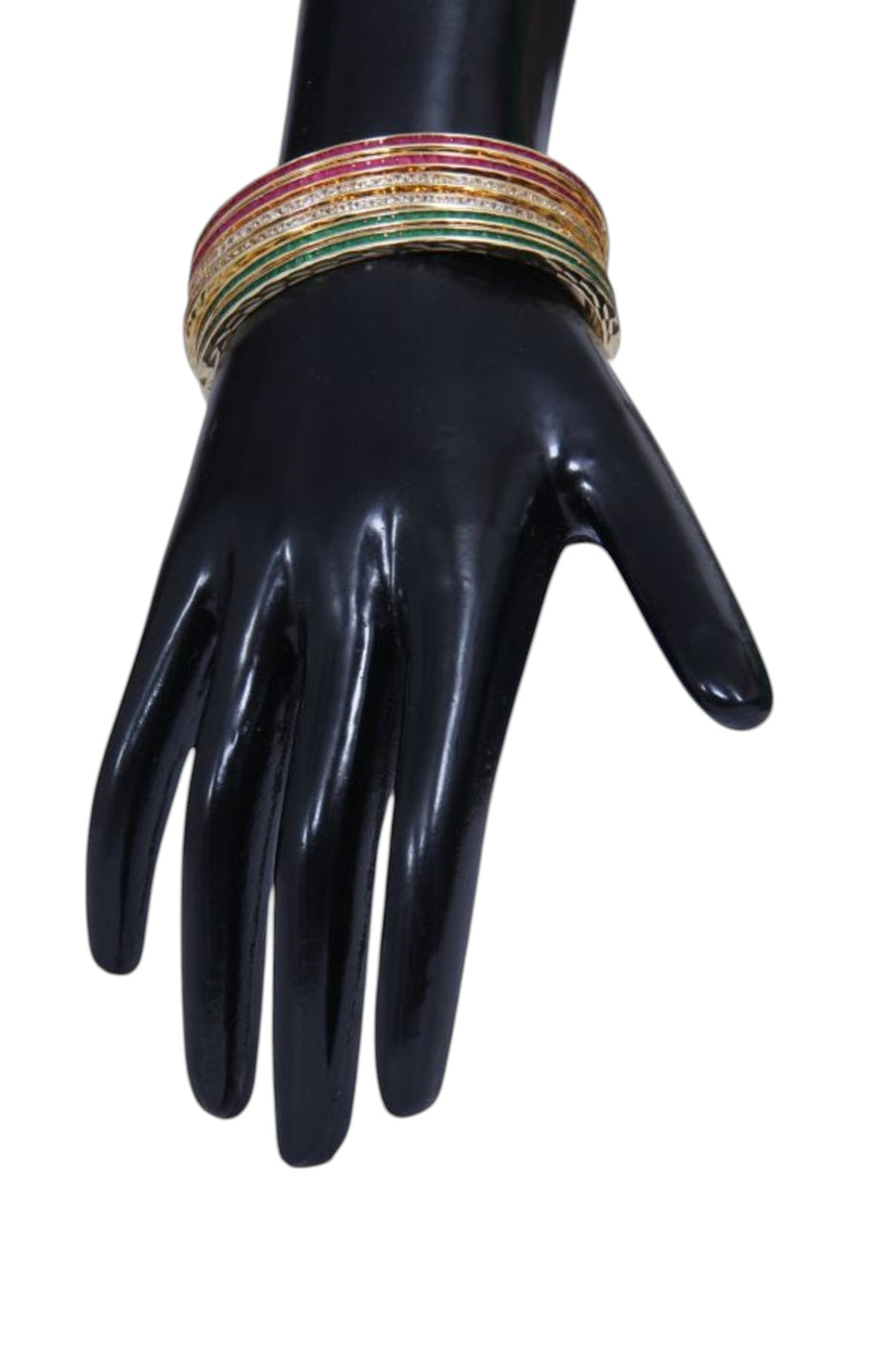 Indian Tri-Color Metal Bangles Set Of 6 / Ruchi