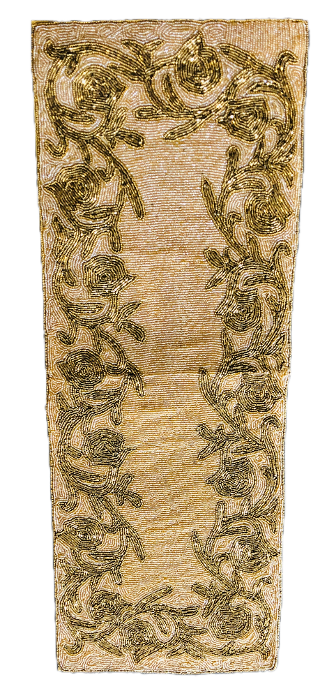 Magnificent Glitzy Gold Beaded Table Runner / Ruchi