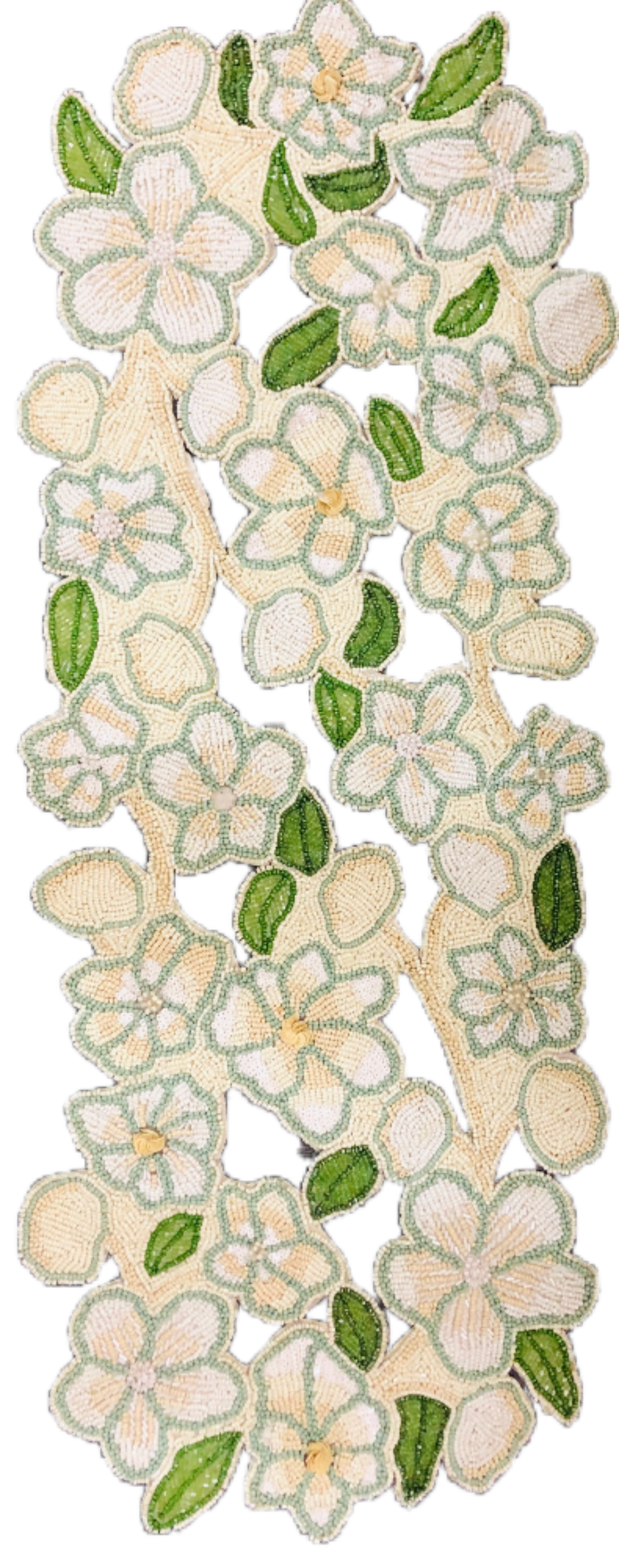 Embroidered Floral Beaded Table Runner/ Ruchi