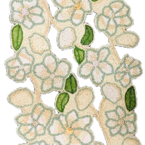 Embroidered Floral Beaded Table Runner/ Ruchi
