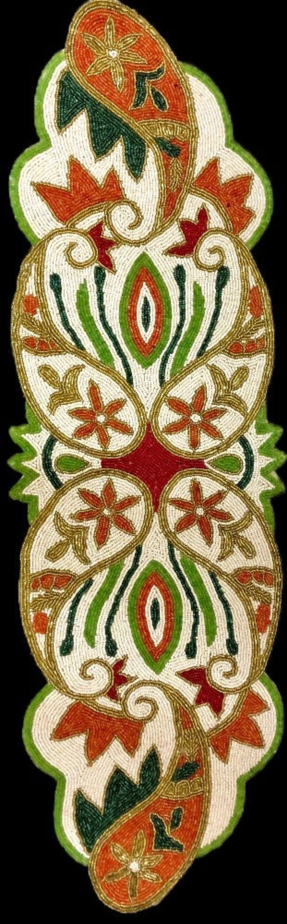 Handmade Paisley Beaded Table Runner/ Ruchi