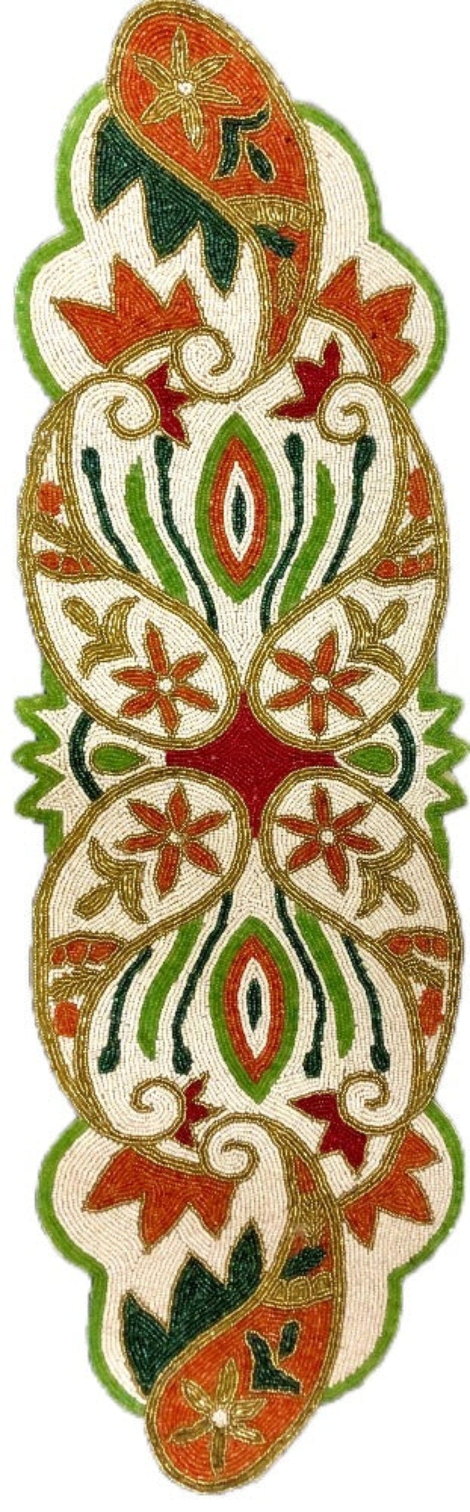 Handmade Paisley Beaded Table Runner/ Ruchi
