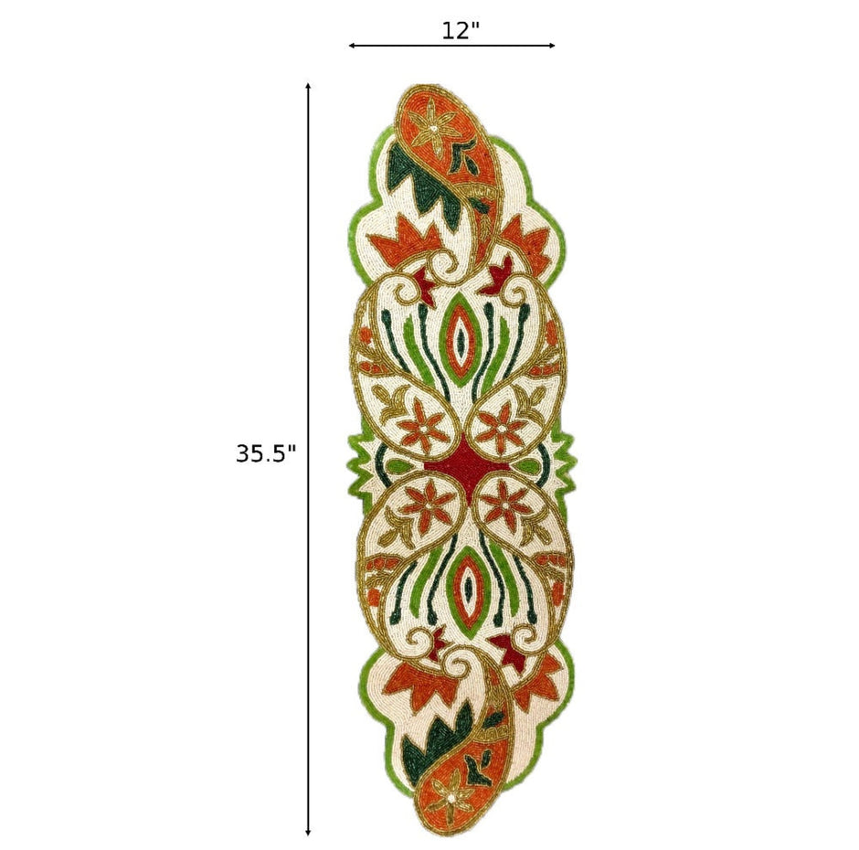 Handmade Paisley Beaded Table Runner / Ruchi