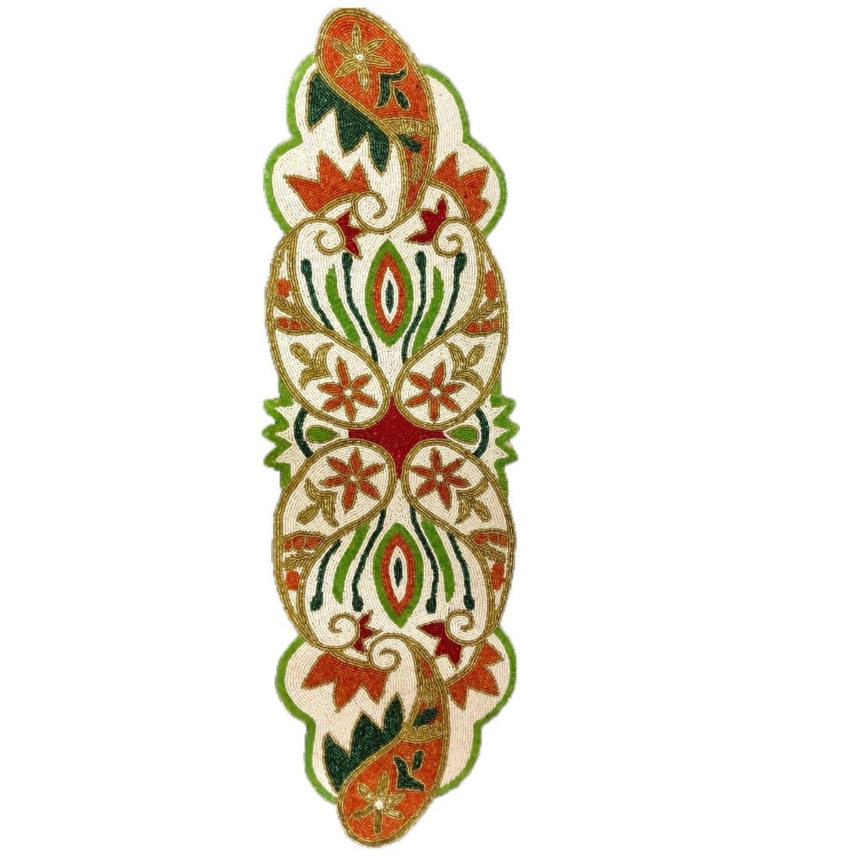 Handmade Paisley Beaded Table Runner / Ruchi