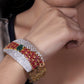 Luxurious Gold Toned Multi Stone Bracelet / Ruchi