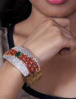 Luxurious Gold Toned Multi Stone Bracelet / Ruchi