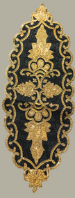 Gold Black Oval Beaded Runner / Ruchi