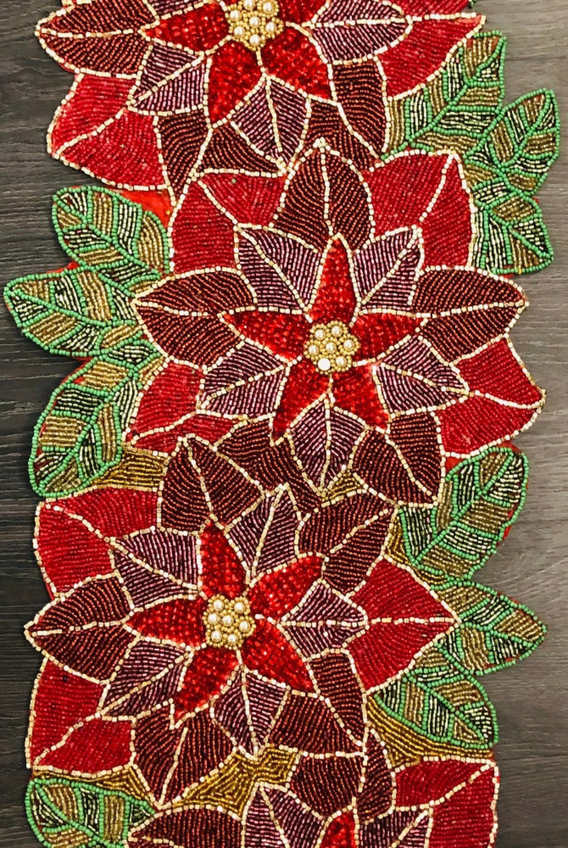 Floral Cutwork Multicolor Beaded Runner / Ruchi